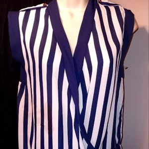 Sz s new naval stripped cold shoulder blouse.